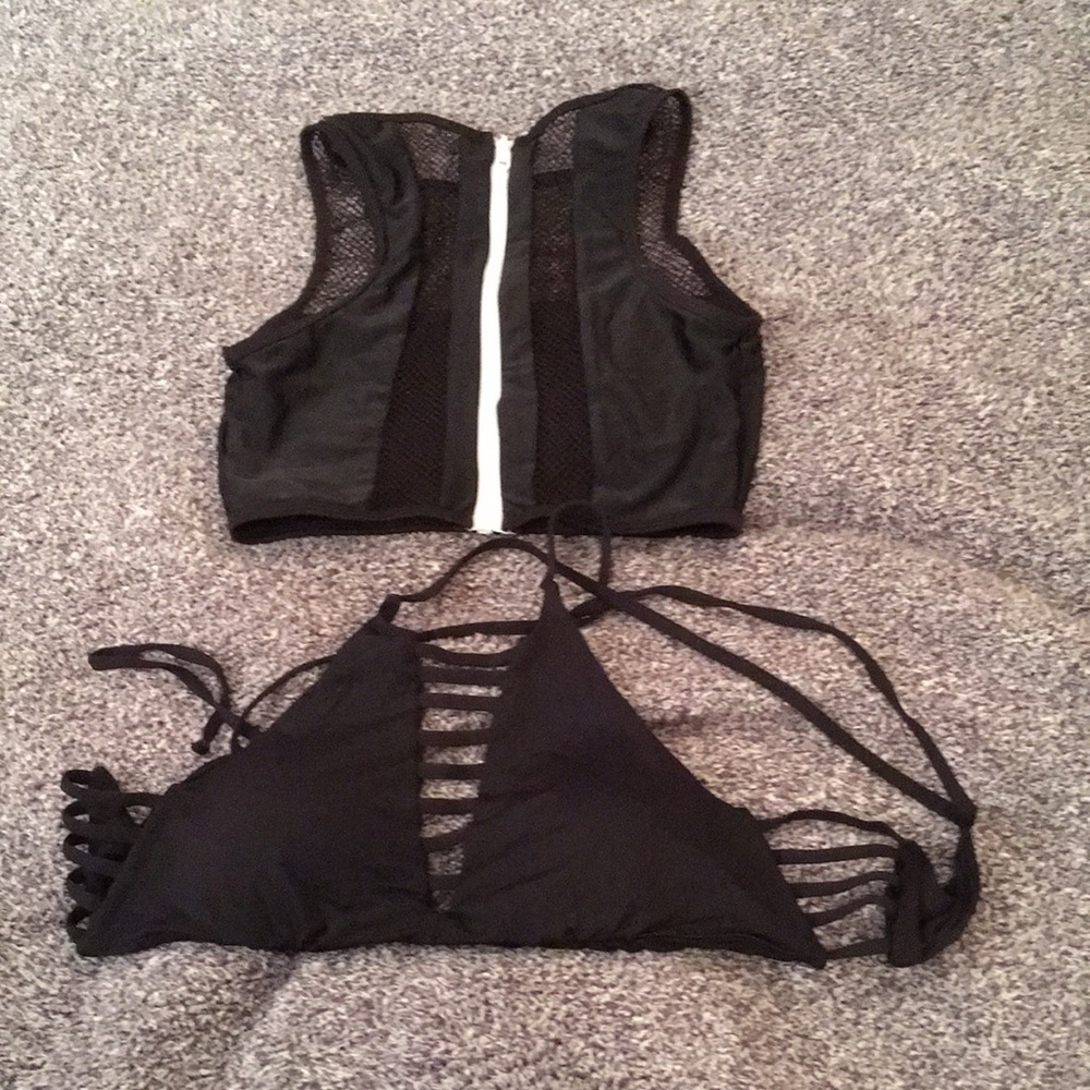 Black Strappy Bikini Set
